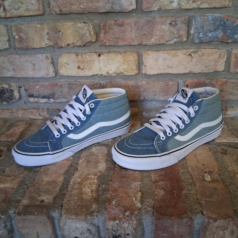 Vans SK8 Mid Reissue Denim 2 Tone Sneaker Size 8.5
